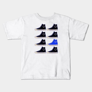 Stand Out From The Crowd | Blue Sneaker Kids T-Shirt